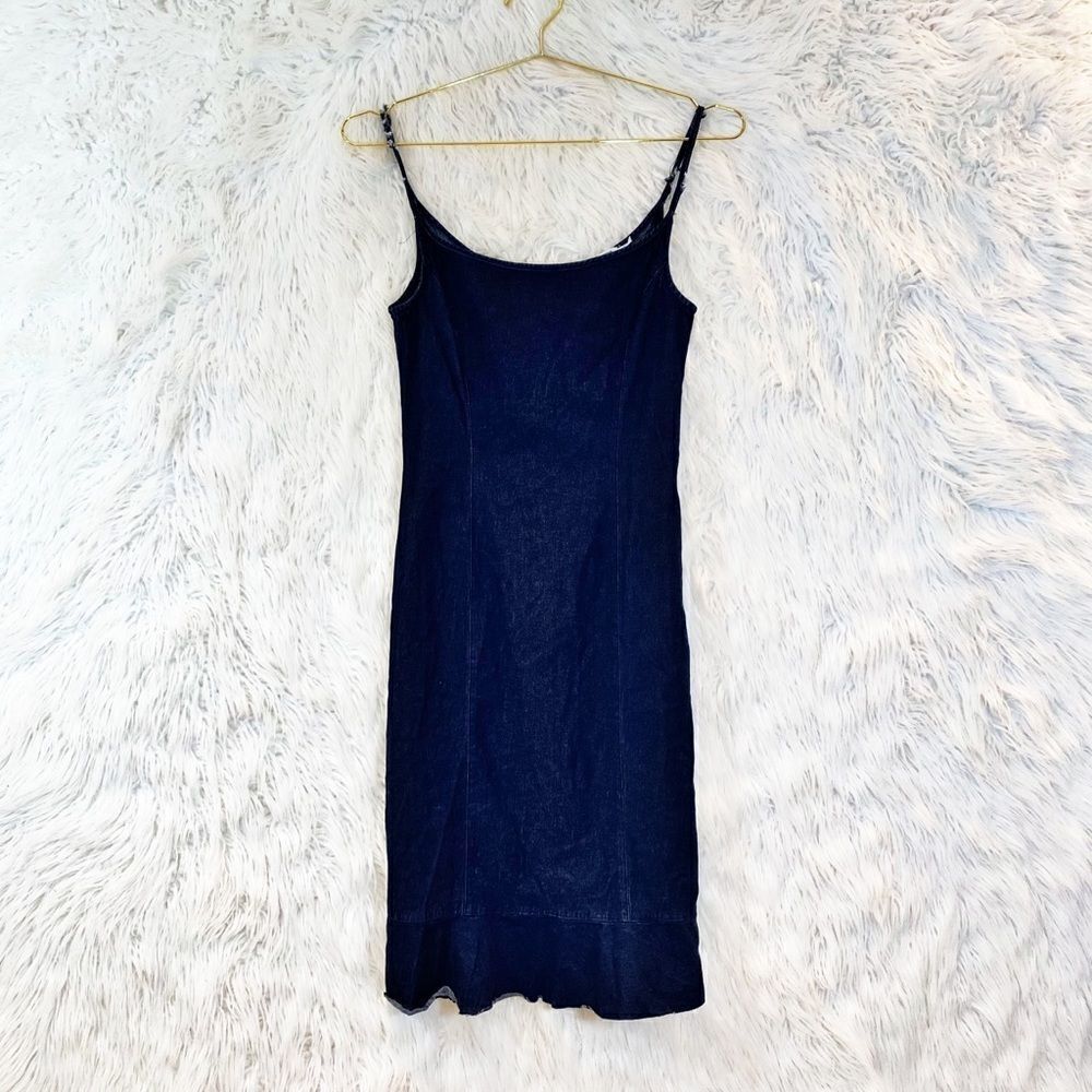 MOSCHINO Jeans stretch denim midi dress
